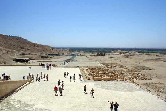 The view from Queen Hatshepsut's temple at Luxor
